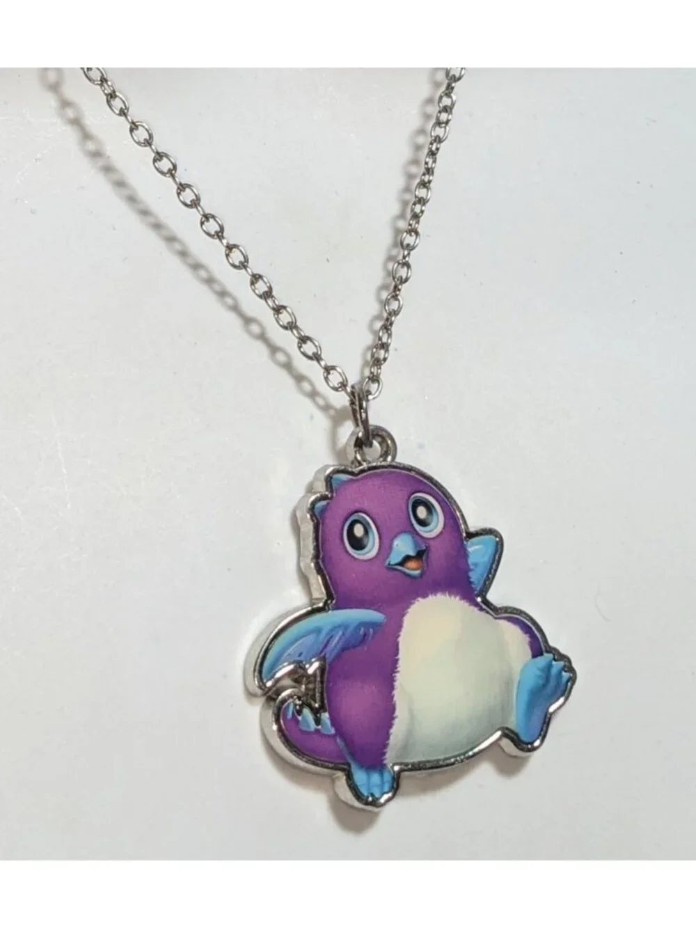 Kidcore Kawaii Y2K Hatchimals Purple Character Pendant Necklace